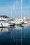 Yachts moored in the small marina in Bastia