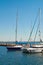 Yachts at the pier in a cozy southern port