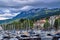 Yachts in the port of Evian on Lake Geneva