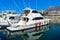 Yachts on quite sea in harbor  in Marbella, Spain on September 11, 2022