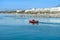 Yachts on quite sea in harbor  in Marbella, Spain on September 11, 2022