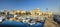 Yachts reflecting in blue water in the old town port of La Ciotat, Marseilles district, France, in the evening light