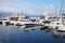 Yachts & sailboats in a marina Vancouver BC.