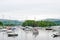 Yachts sailing on Lake Windermere in the English Lake district