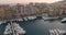 Yahts marina in Monaco, Monte Carlo town. Yacht and sailboats moored at the quay. Top view harbor.
