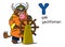 Yak yachtsman. Animals profession ABC. Alphabet Y