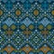 Yakan weaving inspired vector seamless geometric pattern - Filipino traditonal wallpaper, textile or fabric print design in navy b