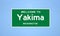 Yakima, Washington city limit sign. Town sign from the USA.