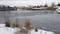 Yakima Washington Snow pond and frozen water