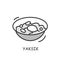 Yaksik line icon. Rice cake with dried fruit and nuts .Editable vector illustration