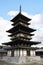 Yakushiji temple East Pagoda just after the restoration in Nara, Japan