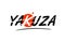 yakuza word text logo icon with red circle design