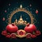 Yalda night pomegranate festival ramadan background with starry sky and lantern light