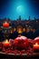 Yalda night pomegranate festival ramadan panoramic background, vertica