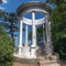 Yalta, Crimea - July 5, 2019. Silver gazebo on Pendikul mountain in mountain forest nature reserve