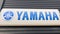 Yamaha motorboat blue text brand and motorcycle logo sign store shop motorbikes