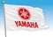 Yamaha motorcycles international group, flags with logo, illustration