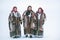 Yamalo-Nenets Autonomous Okrug, extreme north, Nenets family in the national winter clothes of the northern inhabitants of the