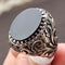 Yaman Aqeeq - Black Sard Chalcedony Gemstone On Ring