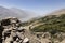 Yamchun Fortress in the Wakhan Valley near Vrang in Tajikistan. The mountains in the background are the Hindu Kush in Afghanistan