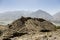 Yamchun Fortress in the Wakhan Valley near Vrang in Tajikistan. The mountains in the background are the Hindu Kush in Afghanistan