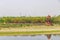 Yamuna ghat river at Taj Mahal panorama in Agra India