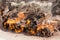 Yanar Dag - burning mountain. Azerbaijan. closeup