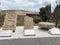 Yanardag, Azerbaijan, September, 10, 2019. Ancient  gravestones on the territory of Yanardag museum