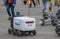 Yandex delivery robot on a Moscow street