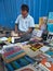 YANGON, BURMA - DECEMBER 23, 2013 - View of Sidewalk Bookseller