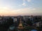 Yangon city view with the Shwe Phone Pwint Pagoda during sunset