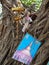 Yangon, Myanmar - May 4, 2014: Various religious items stuffed i