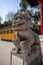 Yangzhou Daming Si arch before a pair of lions