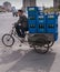 Yanjing Beer deliver on tricycle, Beijing.