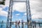 Yanoda, Hainan, China - 3.07.2019: People on panorama glass bridge in the Yanoda rain forest park on Hainan Island in