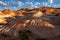 Yant Flat, Candy Cliffs, Utah, US. Undulating sandstone crossed