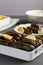 Yaprak sarmasi is a traditional Turkish dish made by wrapping rice stuffing with grape leaves