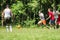 Yard Amateur football in the Kaluga region in Russia.