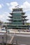 The Yard of Bricks, Start Finish line, and Pagoda at Indianapolis Motor Speedway. IMS is preparing for the Indy 500