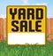 Yard Garage Sale Sign Backyard Fence Grass