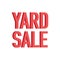 Yard sale red sign with copy space isolated on a white background, vector illustration