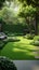 Yard transformation Green trees and a well manicured lawn enhance landscaping