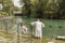 Yardenit baptism site on the Jordan River in Israel, the site commemorating Christ`s baptism was e