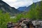 the Yarlung Zangbo River turn with stones