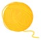 Yarn ball icon. Yellow wool thread for knitting