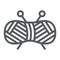 Yarn ball line icon, knitting and sew, thread sign, vector graphics, a linear pattern on a white background.