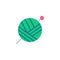 Yarn ball and needle flat icon