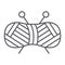 Yarn ball thin line icon, knitting and sew, thread sign, vector graphics, a linear pattern on a white background.