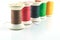 Yarn bobbins with different colors