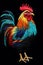 Yarn painting of a rooster